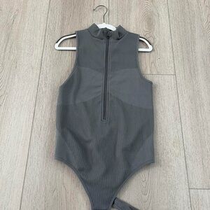 Garage Charcoal Ribbed Bodysuit
